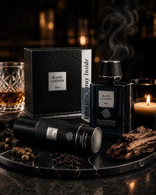 Black Leather Men – Coffret Eau de Parfum & Déodorant